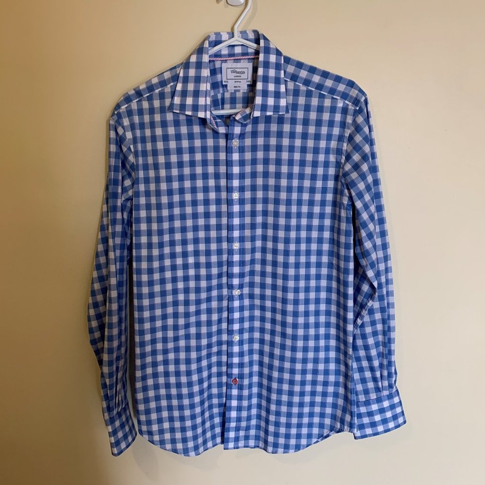 T.M. Lewin London - Men's Slim Fit Dress Shirt - 15.5 Neck / 34.5 Sleeve